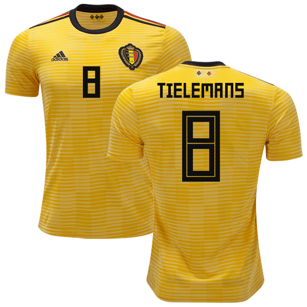 Belgium #8 Tielemans Away Kid Soccer Country Jersey
